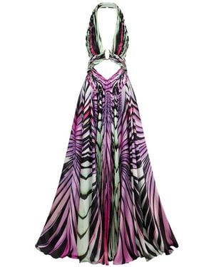 Roberto Cavalli Ray Of Paradise Printed Maxi Dress - Purple