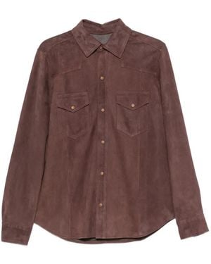 Eleventy Camisa Con Bolsillo De Solapa - Marrón