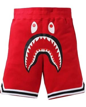 A Bathing Ape Shark Basketball Sweatshort - Red