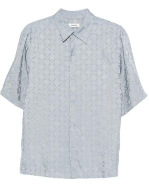 Sandro Square Cross Loose-Fit Shirt - Grey