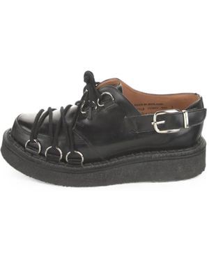 Comme des Garçons D-Ring Buckle Leather Loafers - Black