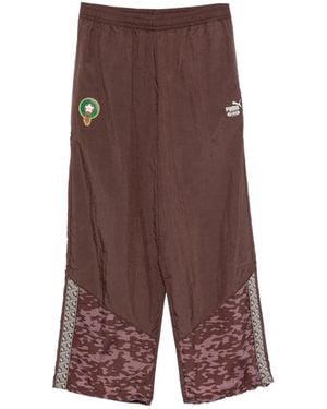 PUMA King Logo-Print Track Trousers - Brown