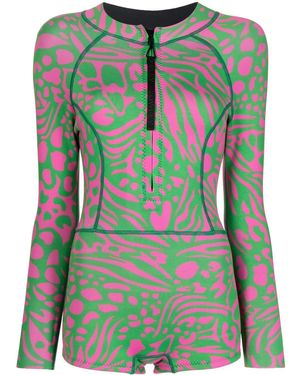 Cynthia Rowley Traje de baño Kauai con animal print - Verde