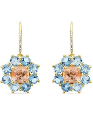 Jennifer Meyer Orecchini A Fiore Con Pietre - Blu