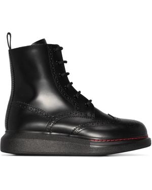 McQueen Lace-Up Combat Boots - Black
