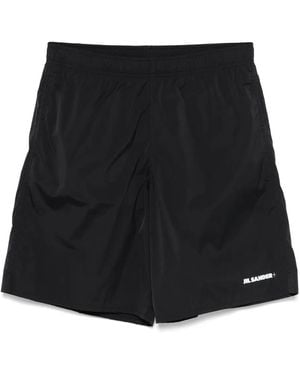 Jil Sander Logo-Print Swim Shorts - Black
