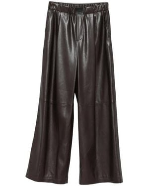 Isabelle Blanche Logo-Patch Wide-Leg Pants - Brown
