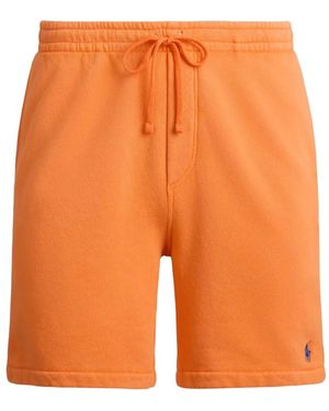 Polo Ralph Lauren French Terry Logo-Embroidered Drawstring Shorts - Orange