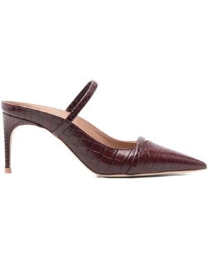 Malone Souliers クロコエンブロイダリーミュール - ブラウン