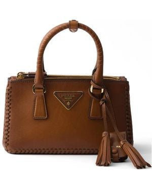 Prada Galleria Mini Leather Bag - Brown