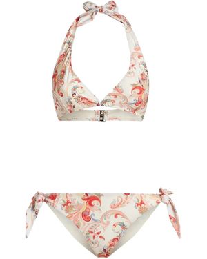 Etro Paisley-Print Halterneck Bikini Set - Pink