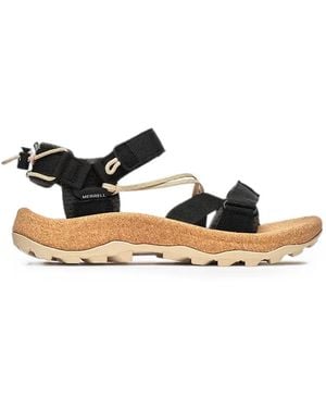 Merrell Sandalen Mit Korksohle Und Klettverschluss - Schwarz