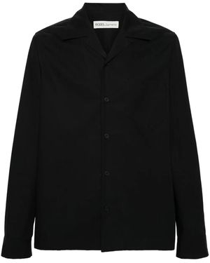 MODES GARMENTS Camp-Collar Poplin Shirt - Black