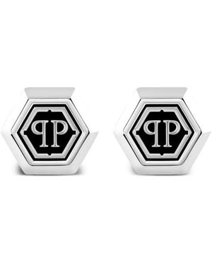 Philipp Plein Hexagon-Pp Cufflinks - White
