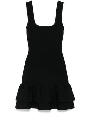 Sandro Ruffle-Detail Mini Dress - Black