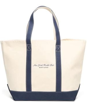 Sporty & Rich Logo-Print Tote Bag - Blue
