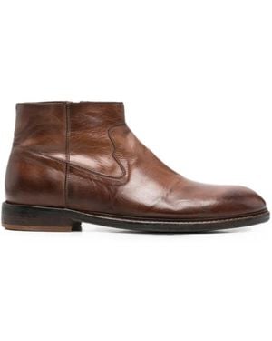 Moma Side-Zip Leather Ankle Boots - Brown
