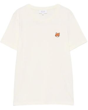 Maison Kitsuné Camiseta Con Motivo De Cabeza De Zorro - Blanco