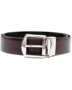 Canali Leather-Buckle Belt - Brown