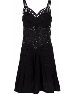 Alberta Ferretti Lace Style Cut Out Dress - Black