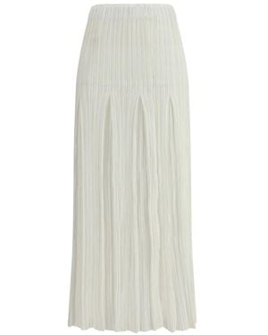 GONGDID DESIGN Pleated Maxi Skirt - White