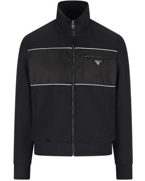 Prada Logo-Plaque Jacket - Black