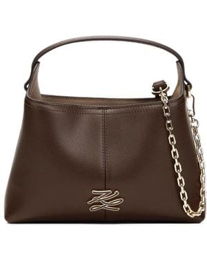 KARL LAGERFELD Small K/Autograph Chain Tote Bag - Brown