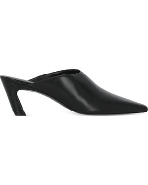 Stuart Weitzman Stassi 50 Point-Toe Heeled Mules - Black