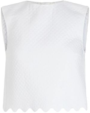 Patou Quilted Crop Top - White