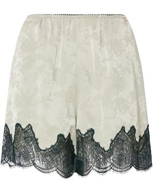 Liu Jo Jacquard Shorts With Lace Details - White