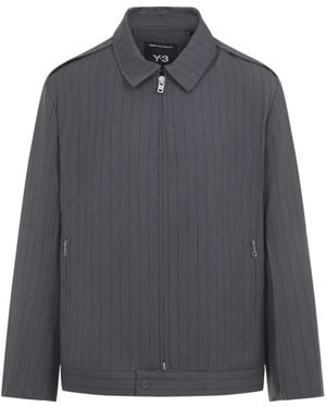 Y-3 Pinstriped Overshirt - Grey