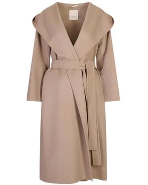 Max Mara Romolo Belted Hooded Coat - Natural