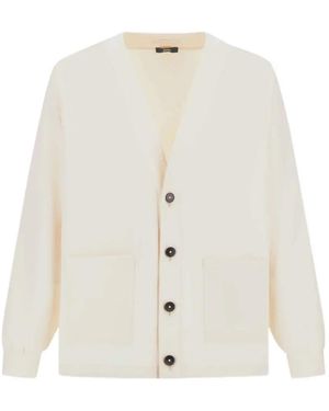 Herno Kastiger Cardigan Mit V-Ausschnitt - Weiß