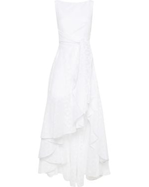 Talbot Runhof Asymmetrisches Maxikleid - Weiß