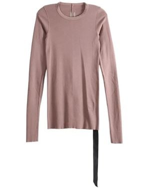Rick Owens Camiseta De Canalé Con Manga Larga - Rosa