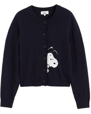 Chinti & Parker X Peanuts Snoopy Peekabow Cardigan - Blue