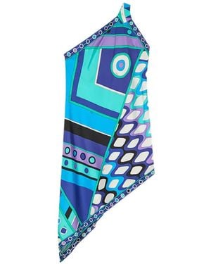 PUCCI Vestido Asimétrico Con Estampado Vivara - Azul