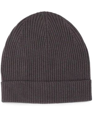 Rick Owens Bonnet En Maille Côtelée - Grey