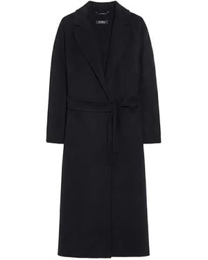 Max Mara Belted Notch-Lapel Coat - Black