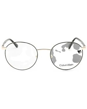 Calvin Klein Round-Frame Glasses - Natural