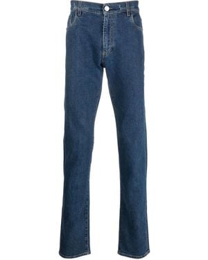 Billionaire Logo-Waist Straight-Leg Jeans - Blue