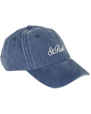 MC2 Saint Barth Davis Embroidered Denim Baseball Cap - Blue