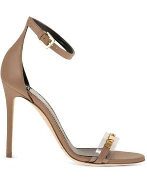 Elisabetta Franchi Ankle-Strap Leather Sandals - Wit