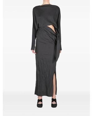 Cortana Asymmetric Maxi Dress - Black