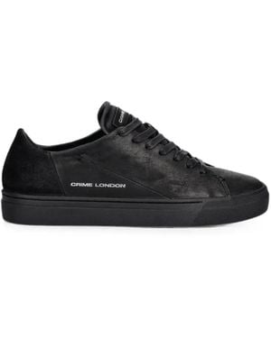 Crime London Logo-Print Panelled Trainers - Black