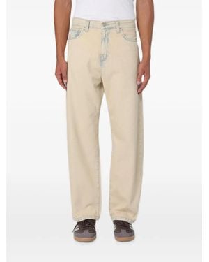 Carhartt Logo-Patch Straight-Leg Jeans - Natural