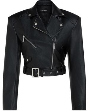 KARL LAGERFELD Belted Biker Jacket - Black