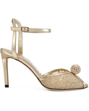 Jimmy Choo Sacora Crystal-Embellished Sandals - Metallic