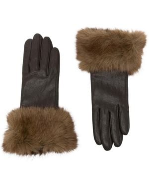 Apparis Guantes Con Ribete De Pelo Artificial - Marrón