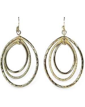 Madison Etched Multi-Oval Earrings - Metallic